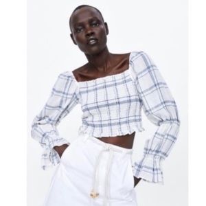 Zara smocked crop